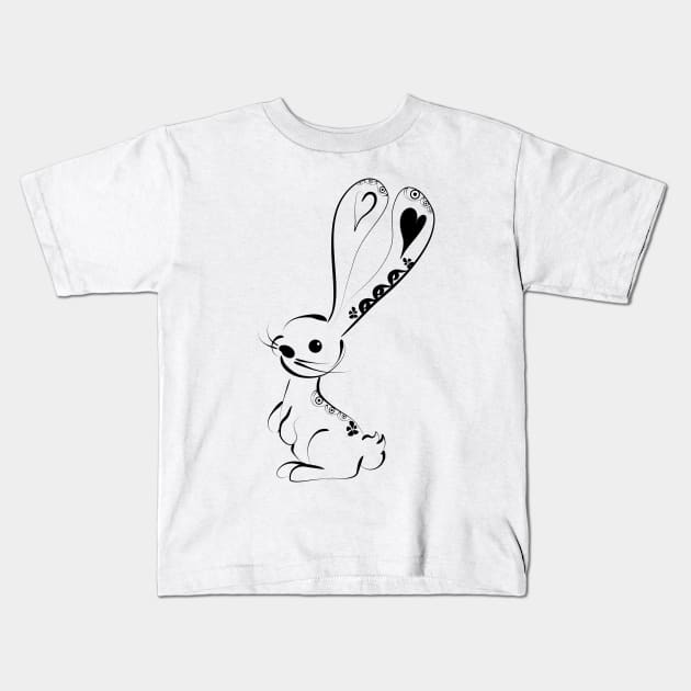Cute Bunny Rabbit Kids T-Shirt by Fabstract